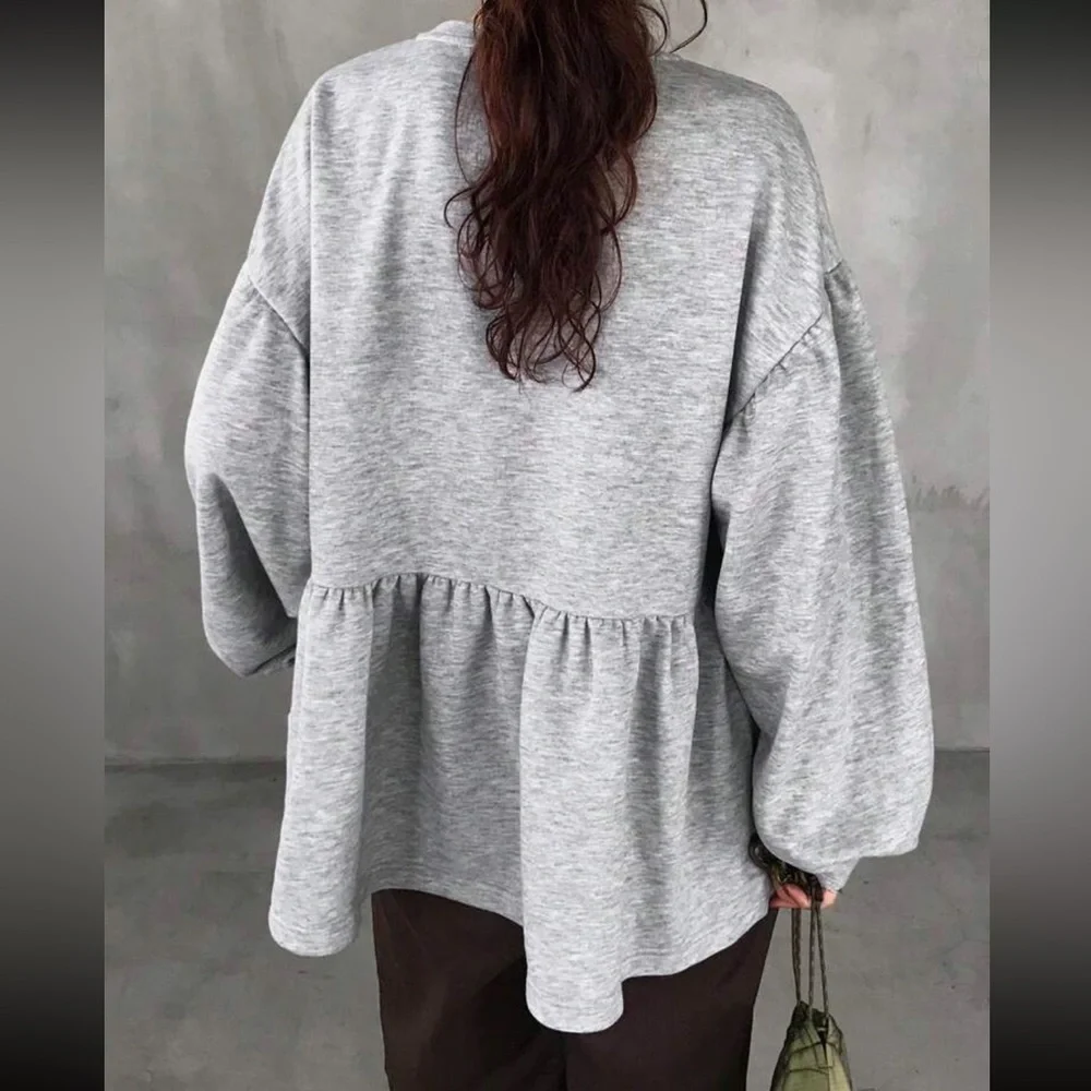 N/A gray peplum